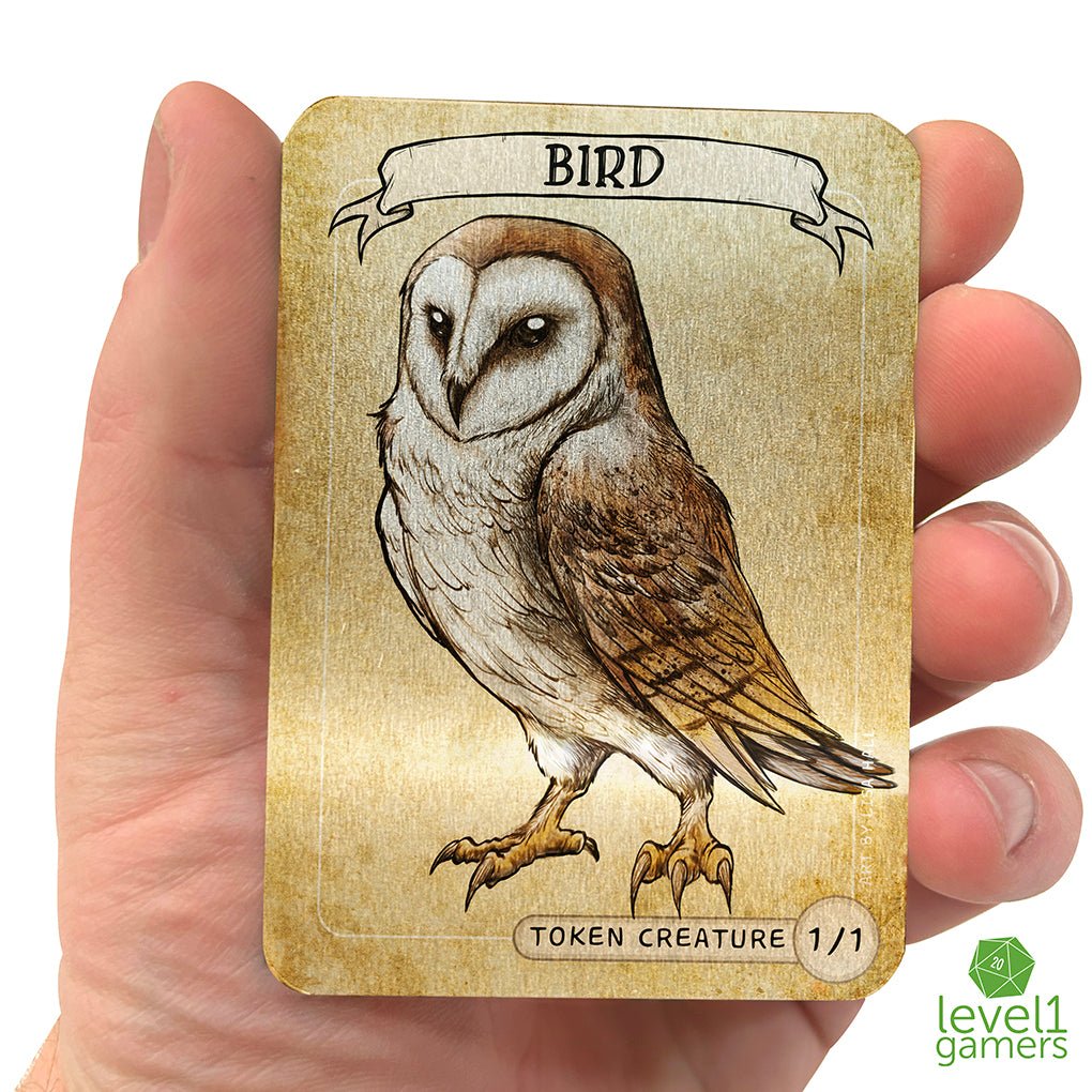 Bird (Owl) - Metal Token Magic Card Level 1 Gamers