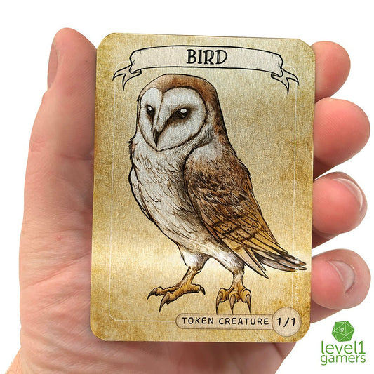 Bird (Owl) - Metal Token Magic Card Level 1 Gamers