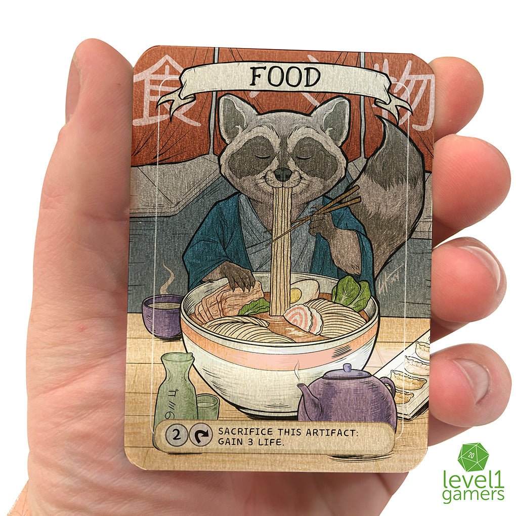 Ramen Raccoon - Metal Token Magic Card Level 1 Gamers