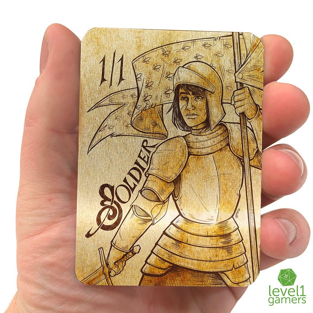 Joan of Arc Soldier - Metal Token Magic Card Level 1 Gamers
