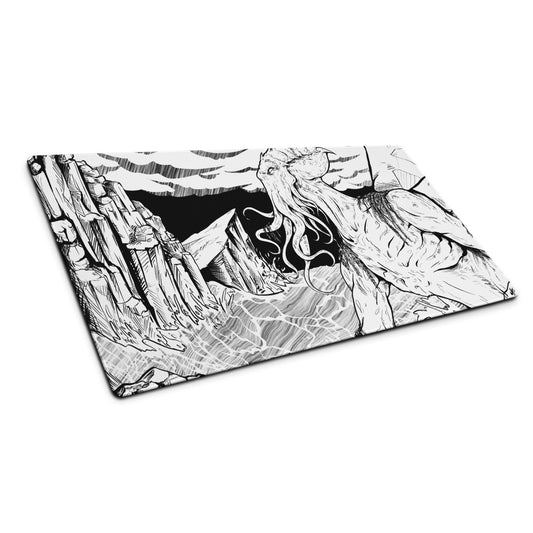 Cthulu Desk Mat  Level 1 Gamers White 36″×18″