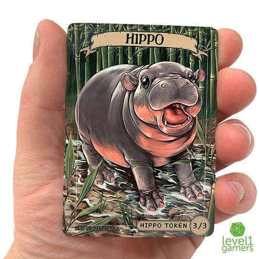 Pygmy Hippo - Metal Token Magic Card  Level 1 Gamers   