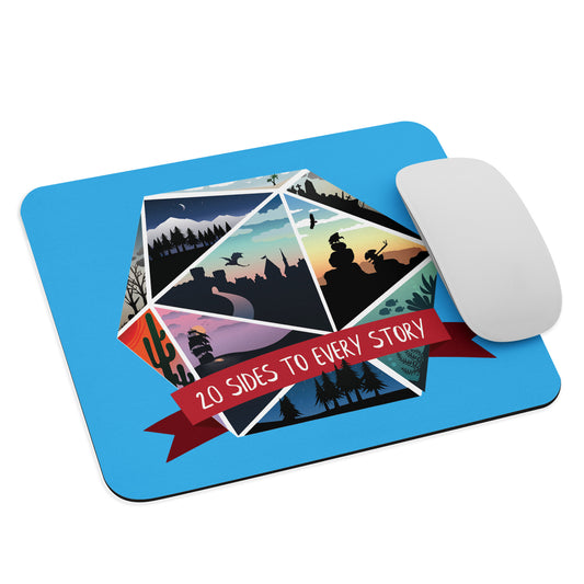 20 Sides to Every Story D20 Mouse pad  Level 1 Gamers Default Title  