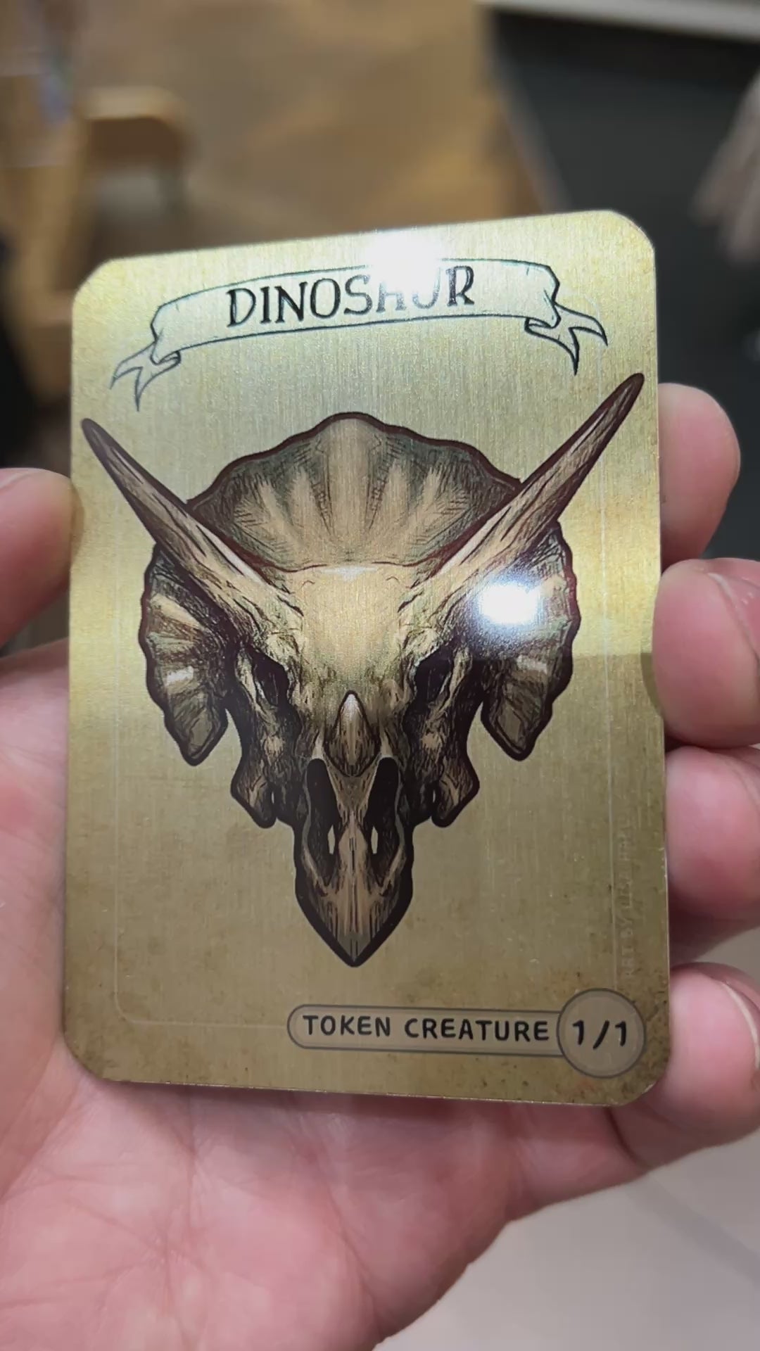 Dinosaur - Metal Token Magic Card Level 1 Gamers