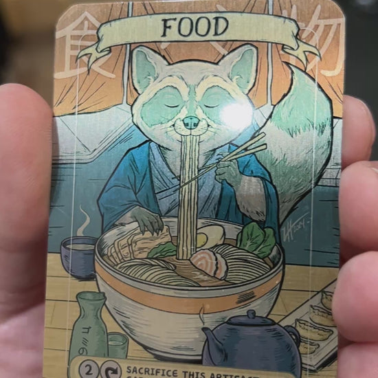 Ramen Raccoon - Metal Token Magic Card Level 1 Gamers