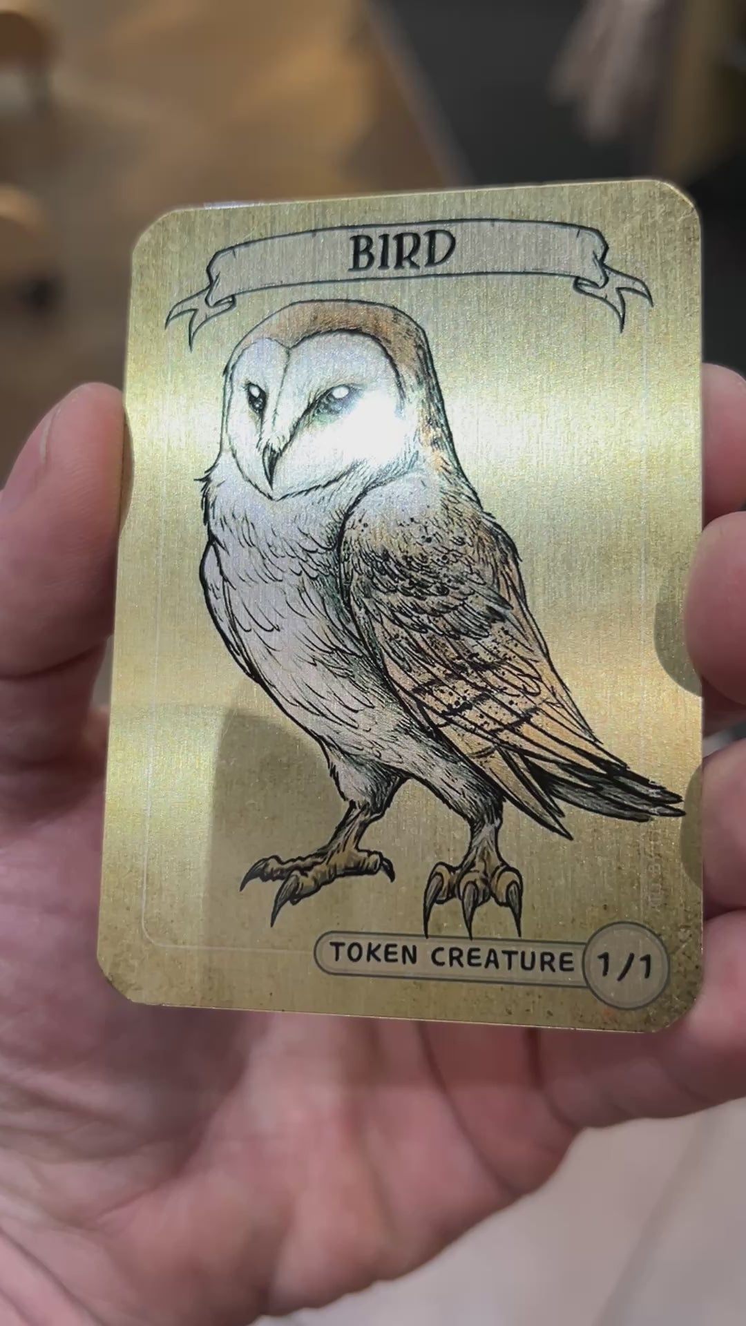 Bird (Owl) - Metal Token Magic Card Level 1 Gamers