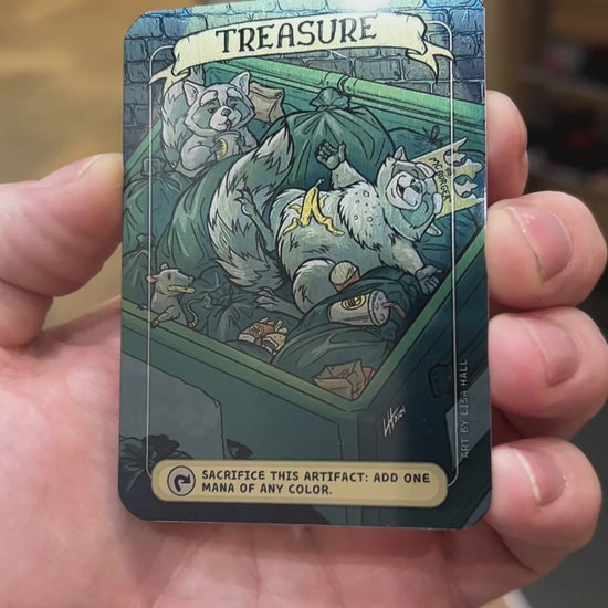 Raccoon Treasure - Metal Token Magic Card Level 1 Gamers