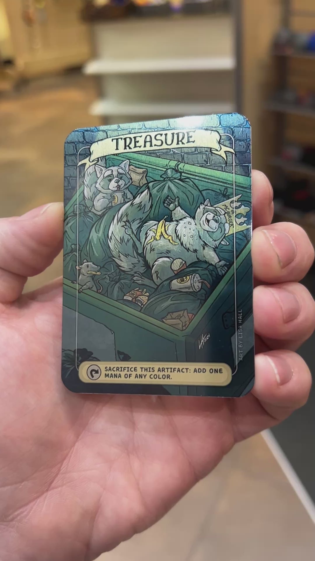 Raccoon Treasure - Metal Token Magic Card Level 1 Gamers