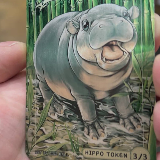 Pygmy Hippo - Metal Token Magic Card Level 1 Gamers