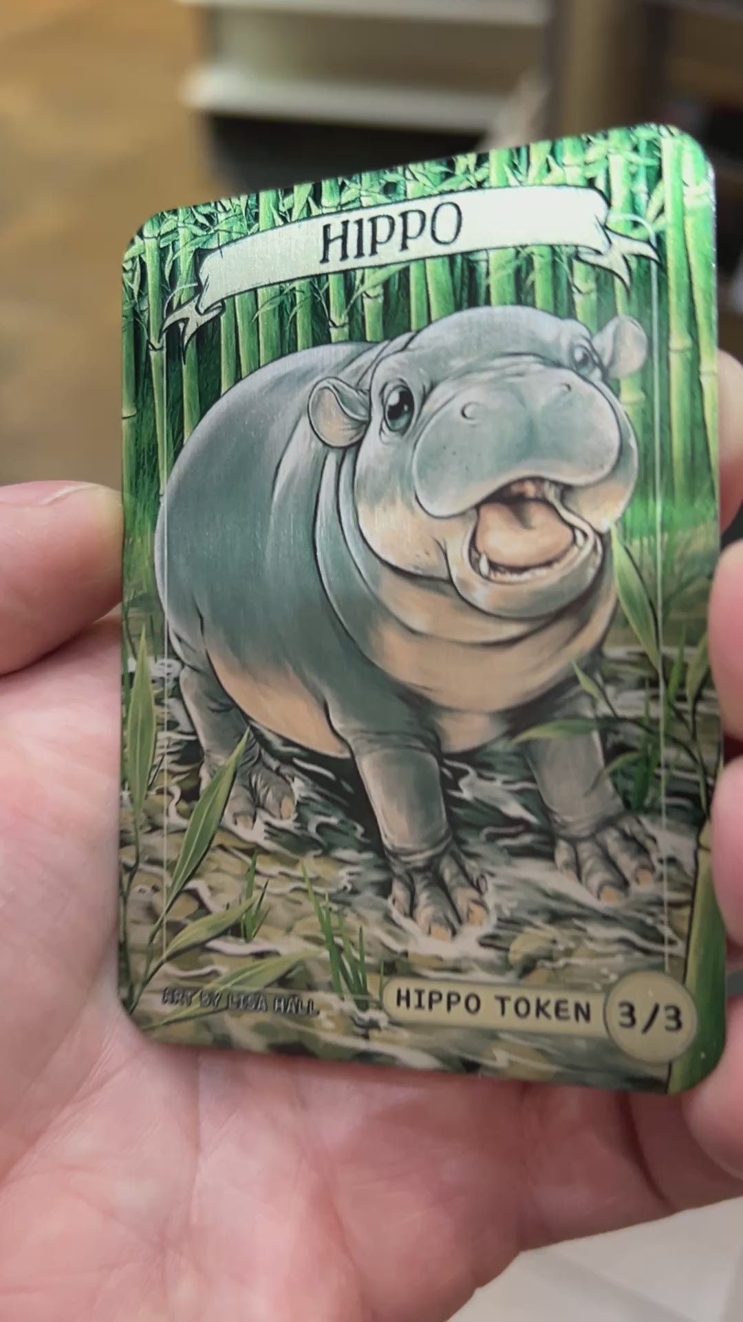 Pygmy Hippo - Metal Token Magic Card Level 1 Gamers