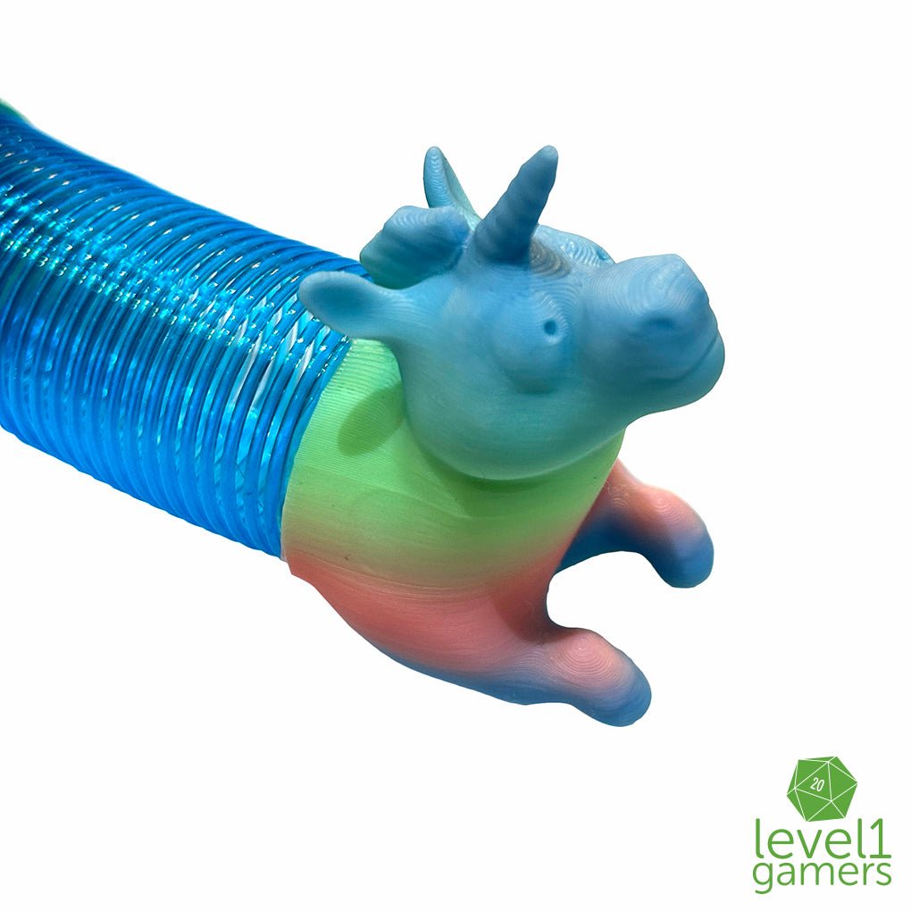 Mystery Gradient 3D Printed Small Unicorn Slinky Level 1 Gamers