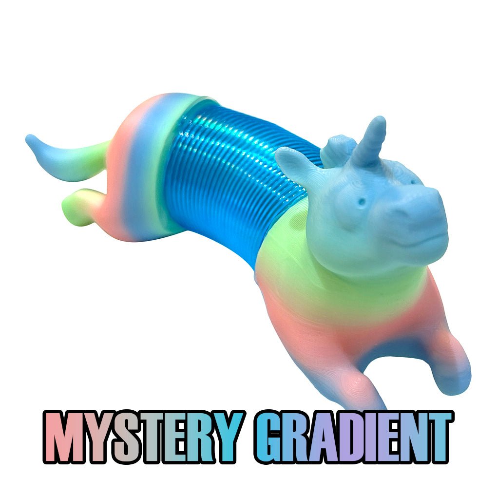 Mystery Gradient 3D Printed Small Unicorn Slinky Level 1 Gamers