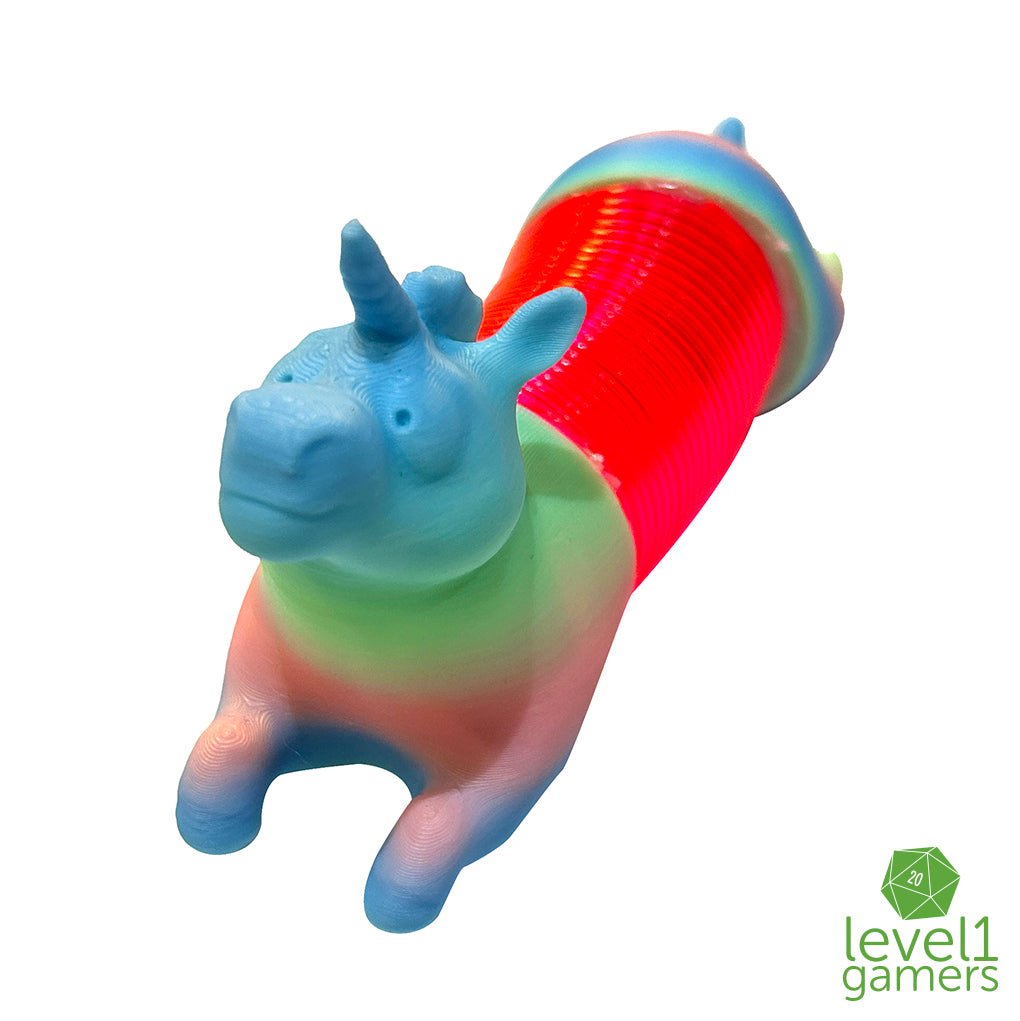 Mystery Gradient 3D Printed Small Unicorn Slinky Level 1 Gamers