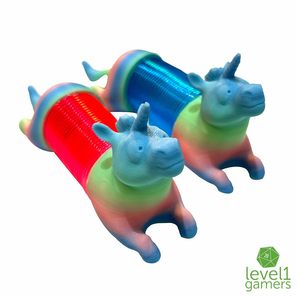 Mystery Gradient 3D Printed Small Unicorn Slinky Level 1 Gamers