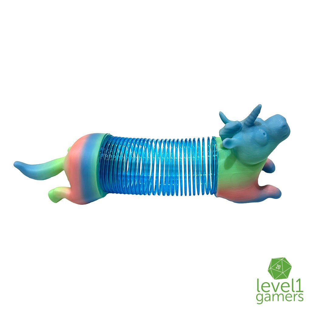 Mystery Gradient 3D Printed Small Unicorn Slinky Level 1 Gamers