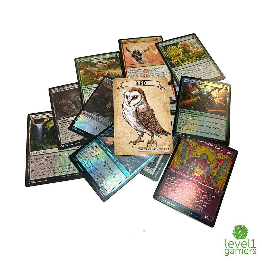 Bird Owl Token Magic Card Pack (5 Cards) - Preorder Level 1 Gamers