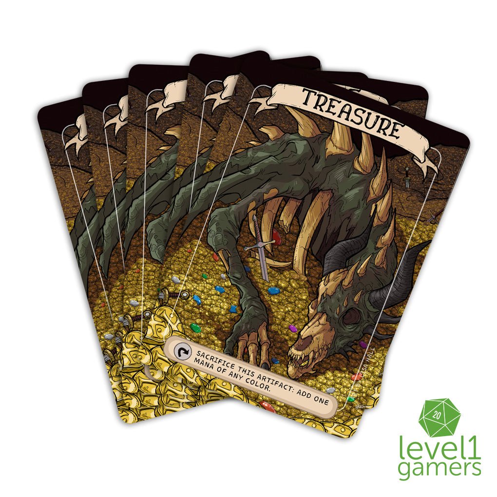 Dragon Treasure - Token Magic Card Pack (5 Cards)  Level 1 Gamers   