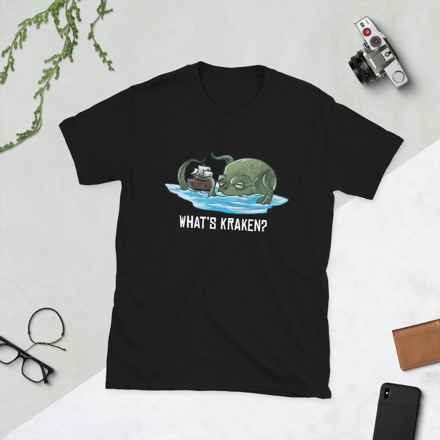 What's Kraken Short-Sleeve Unisex T-Shirt  Level 1 Gamers Black S 