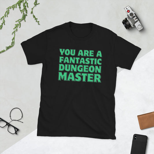 You are a fantastic dungeon master Short-Sleeve Unisex T-Shirt  Level 1 Gamers Black S 