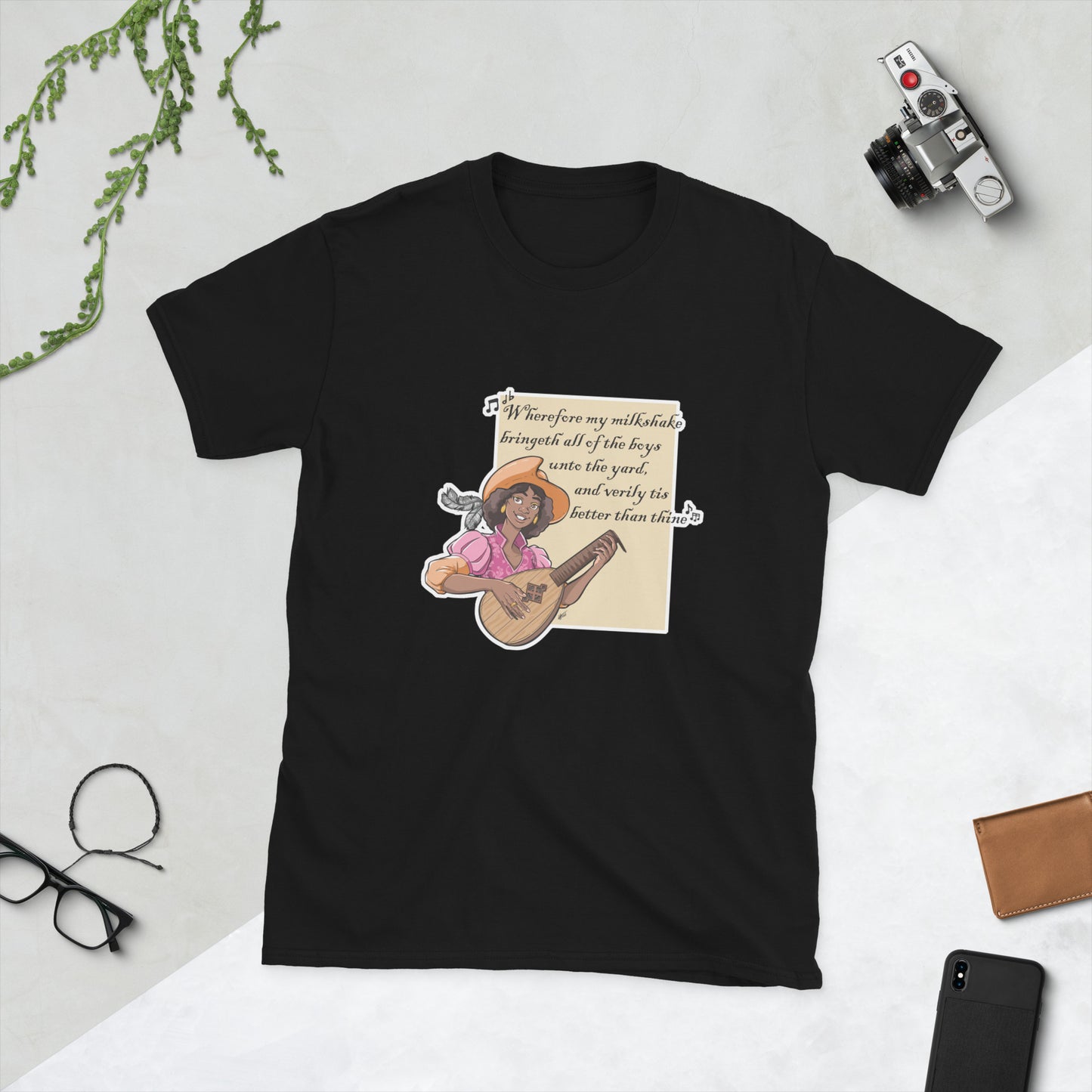 Bard Milkshake (Female) Short-Sleeve Unisex T-Shirt  Level 1 Gamers Black S 