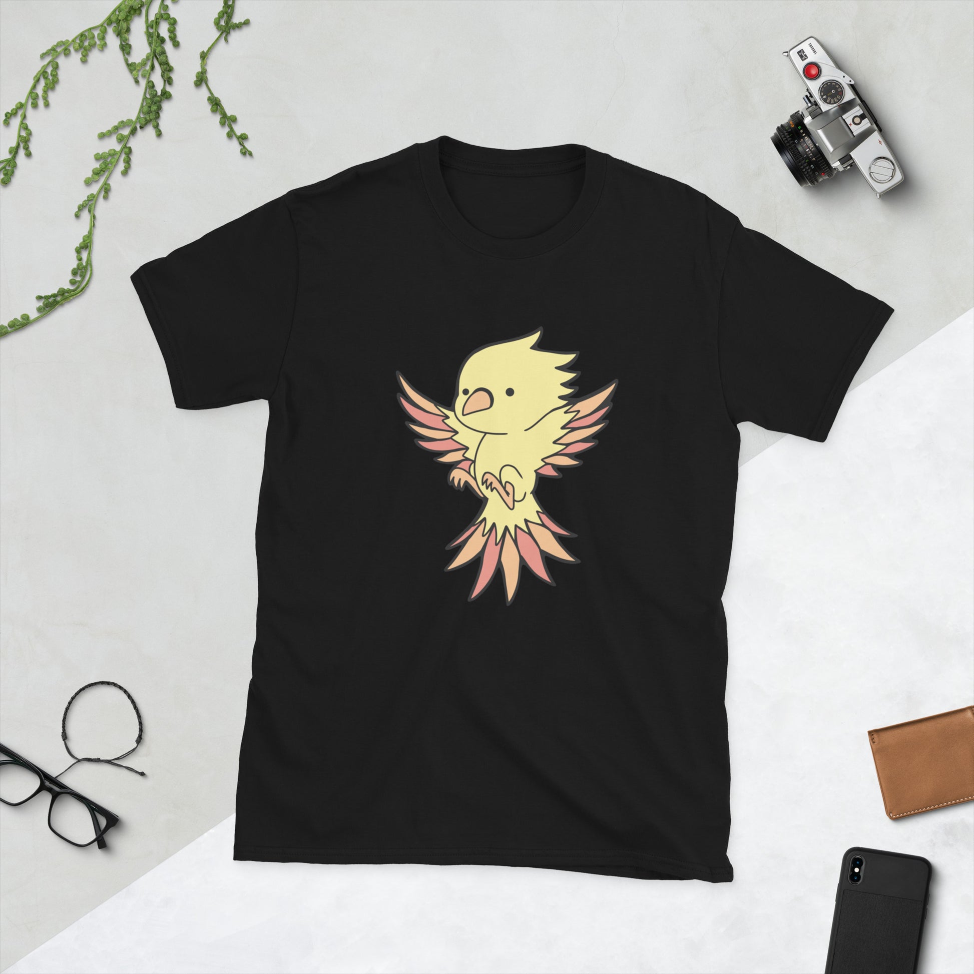 Phoenix Bird Short-Sleeve Unisex T-Shirt  Level 1 Gamers Black S 