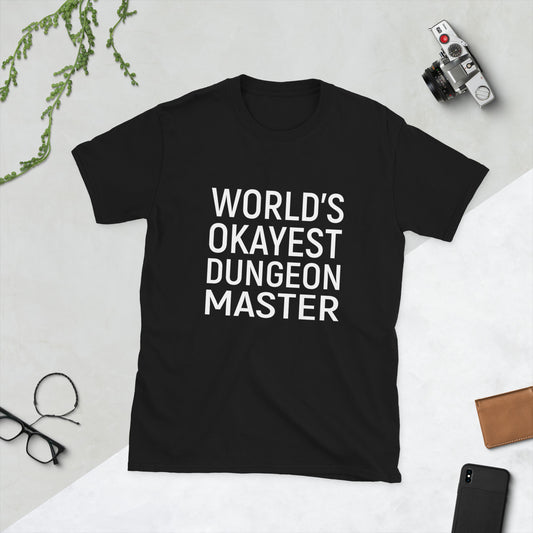 World's Okayest Dungeon Master Short-Sleeve Unisex T-Shirt  Level 1 Gamers Black S 