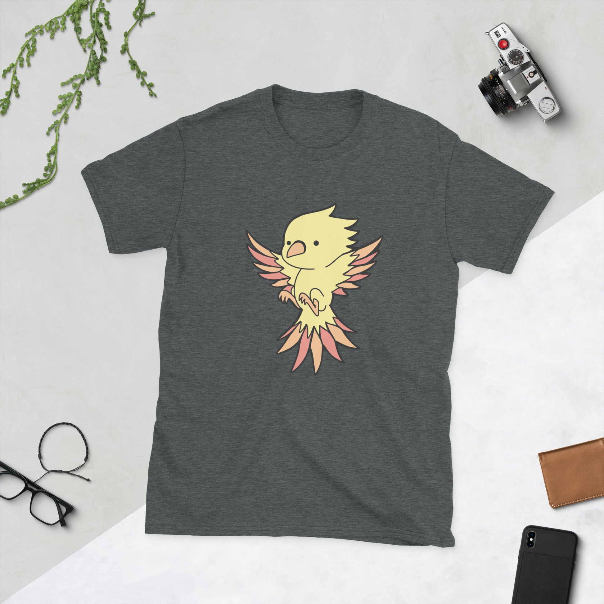 Phoenix Bird Short-Sleeve Unisex T-Shirt  Level 1 Gamers Dark Heather S 