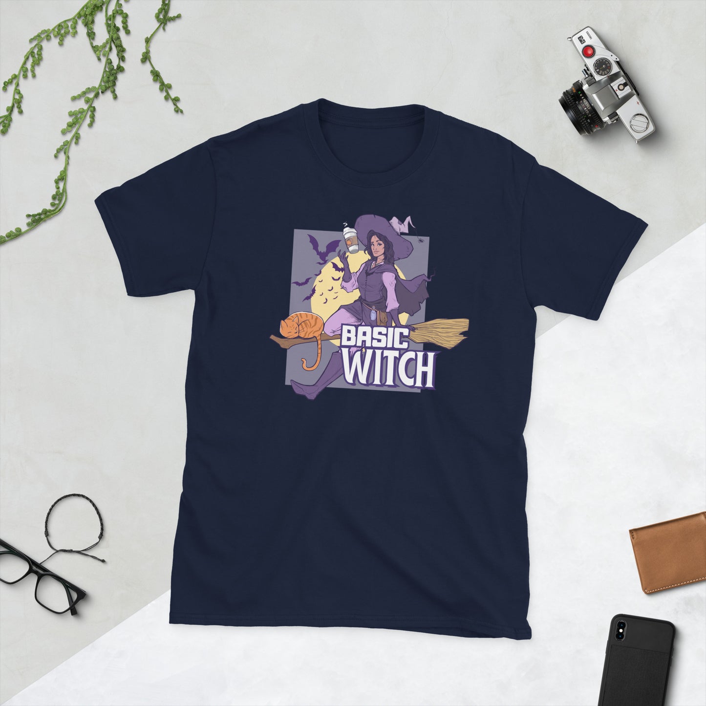 Basic Witch Short-Sleeve Unisex T-Shirt  Level 1 Gamers Navy S 