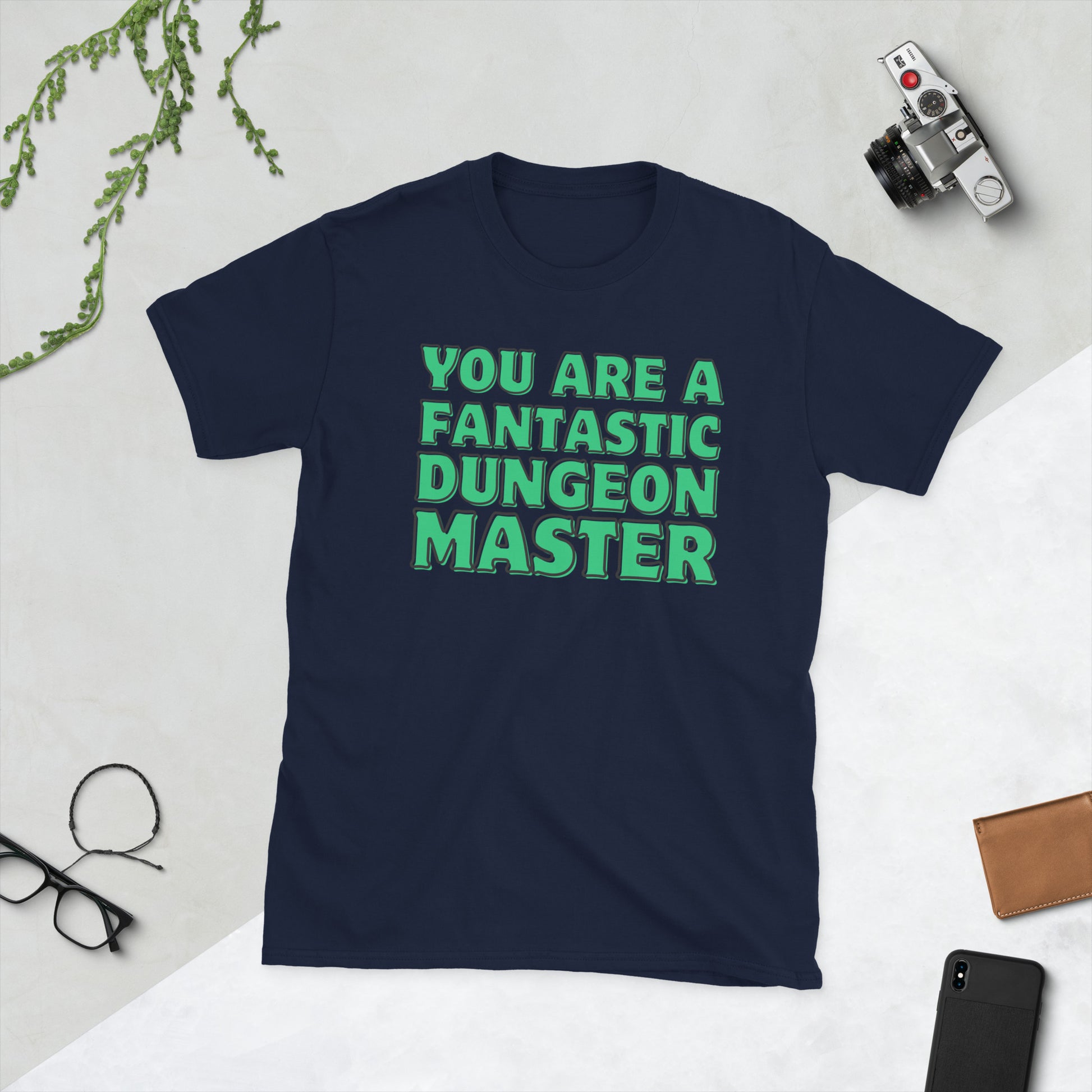 You are a fantastic dungeon master Short-Sleeve Unisex T-Shirt  Level 1 Gamers Navy S 