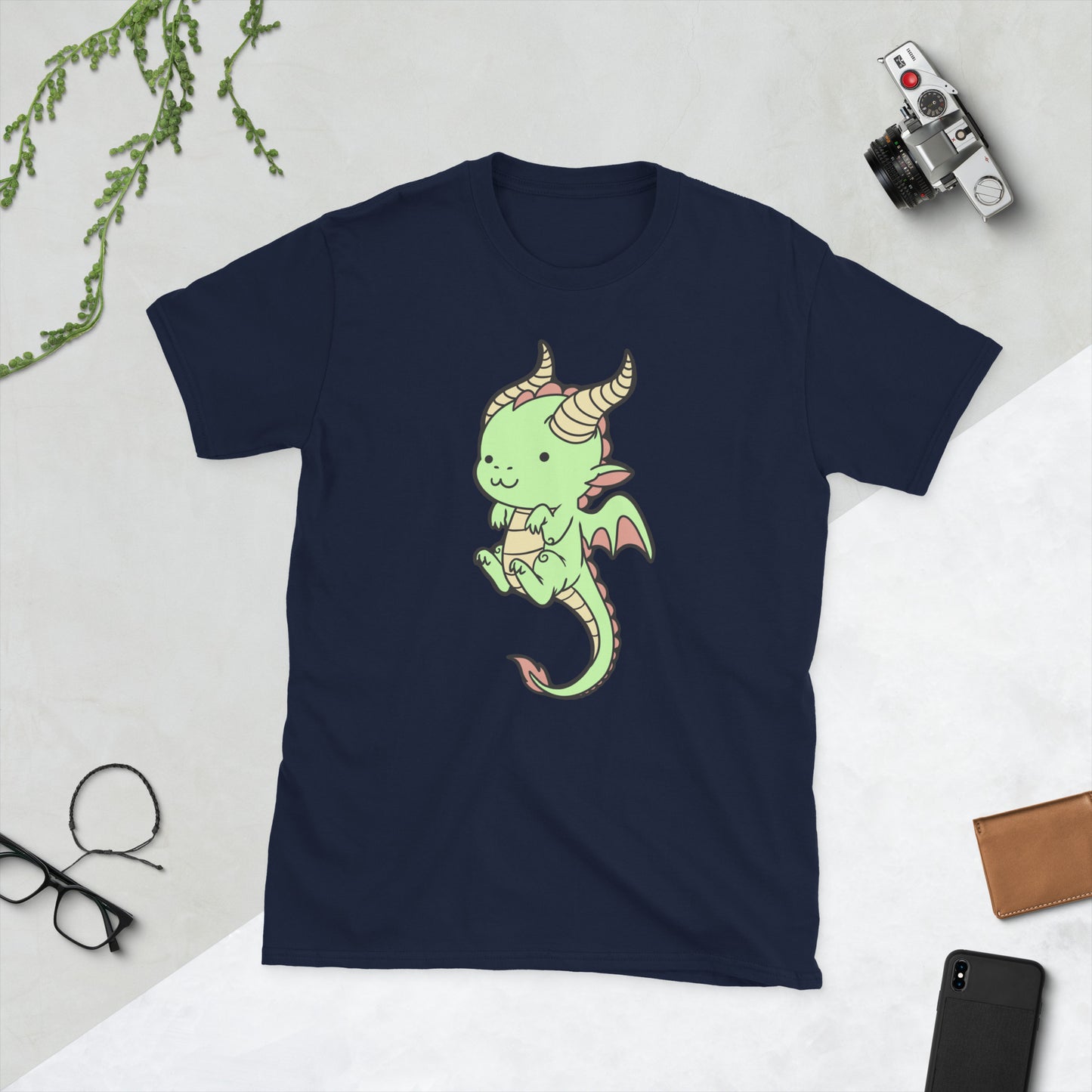 Baby Dragon Short-Sleeve Unisex T-Shirt  Level 1 Gamers Navy S 