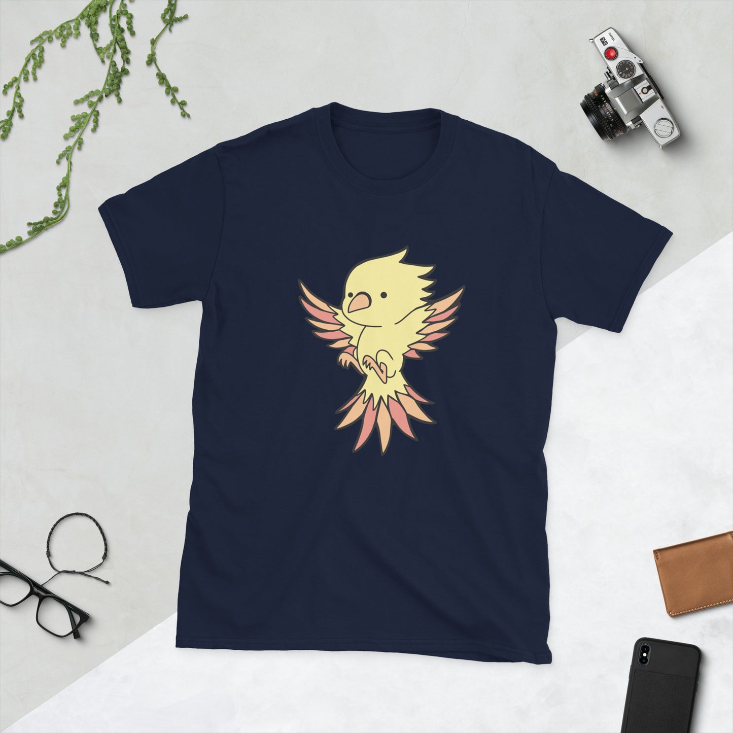 Phoenix Bird Short-Sleeve Unisex T-Shirt  Level 1 Gamers Navy S 