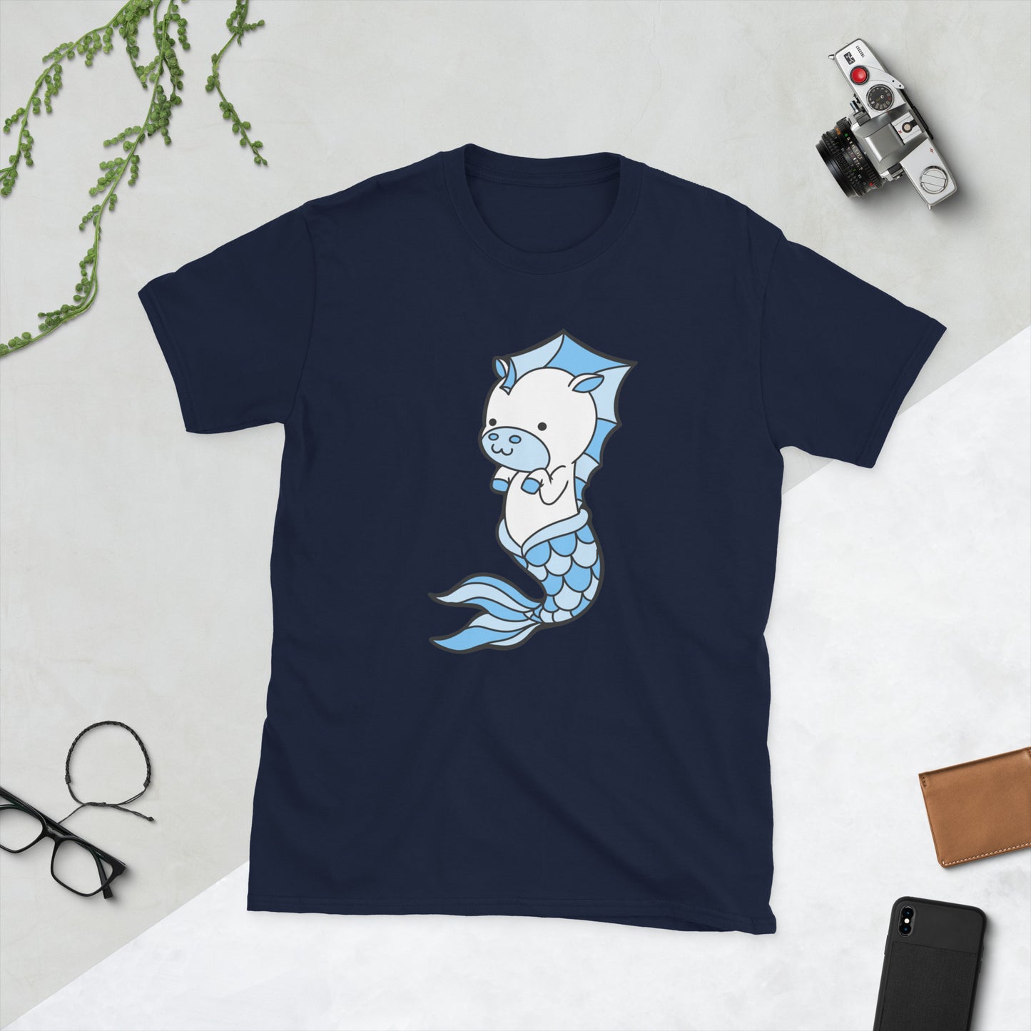Hippocampus Creature Short-Sleeve Unisex T-Shirt  Level 1 Gamers Navy S 