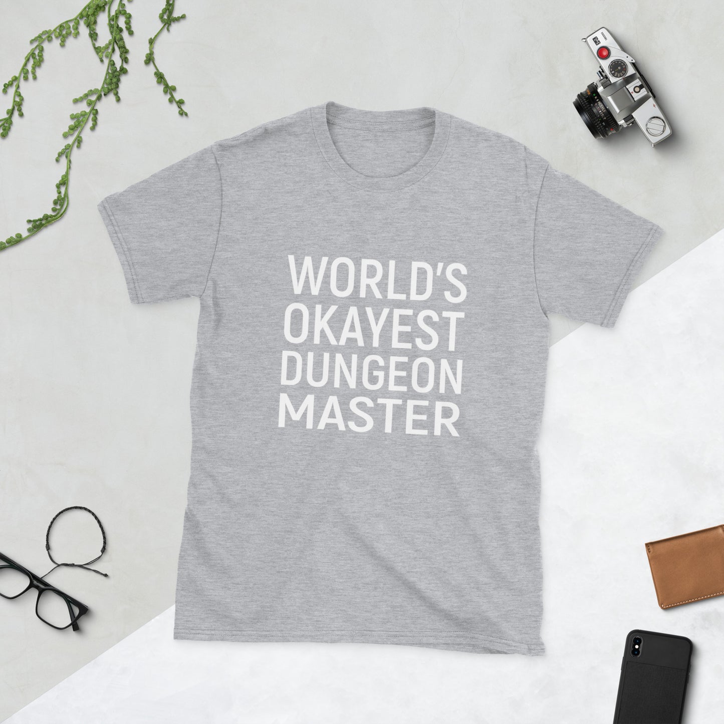 World's Okayest Dungeon Master Short-Sleeve Unisex T-Shirt  Level 1 Gamers Sport Grey S 
