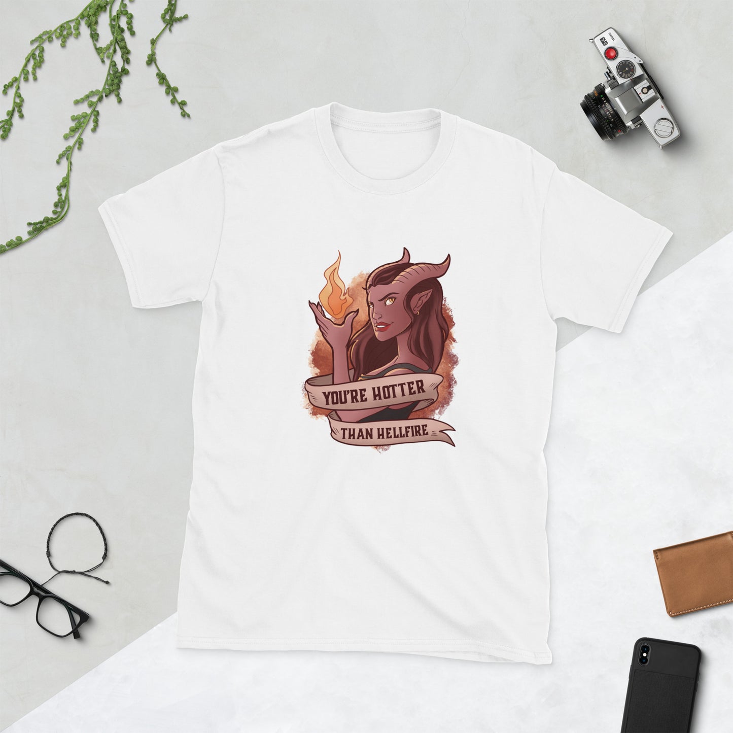 Hotter Than Hellfire Short-Sleeve Unisex T-Shirt  Level 1 Gamers White S 