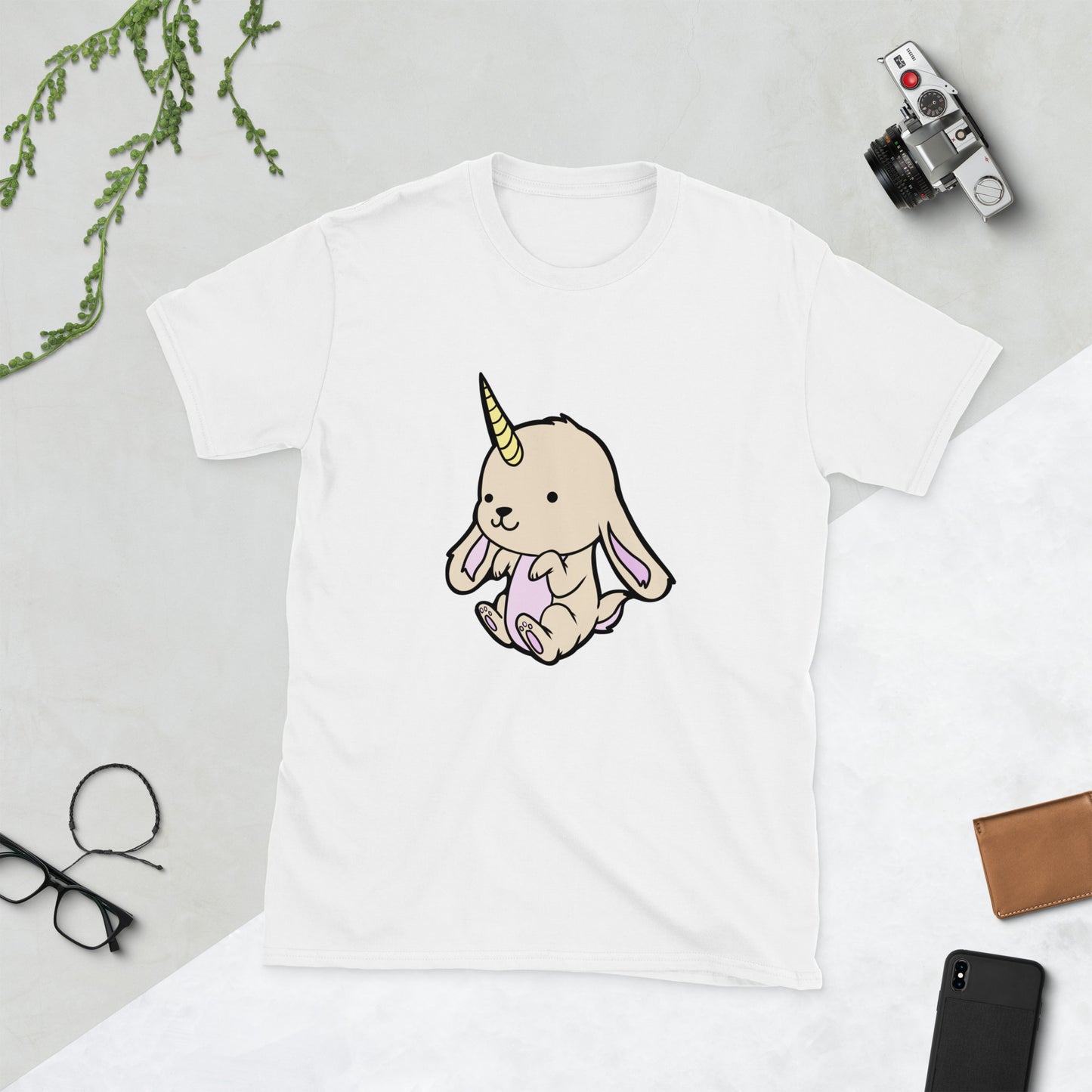 Almiraj (Unicorn Bunny) Short-Sleeve Unisex T-Shirt  Level 1 Gamers White S 