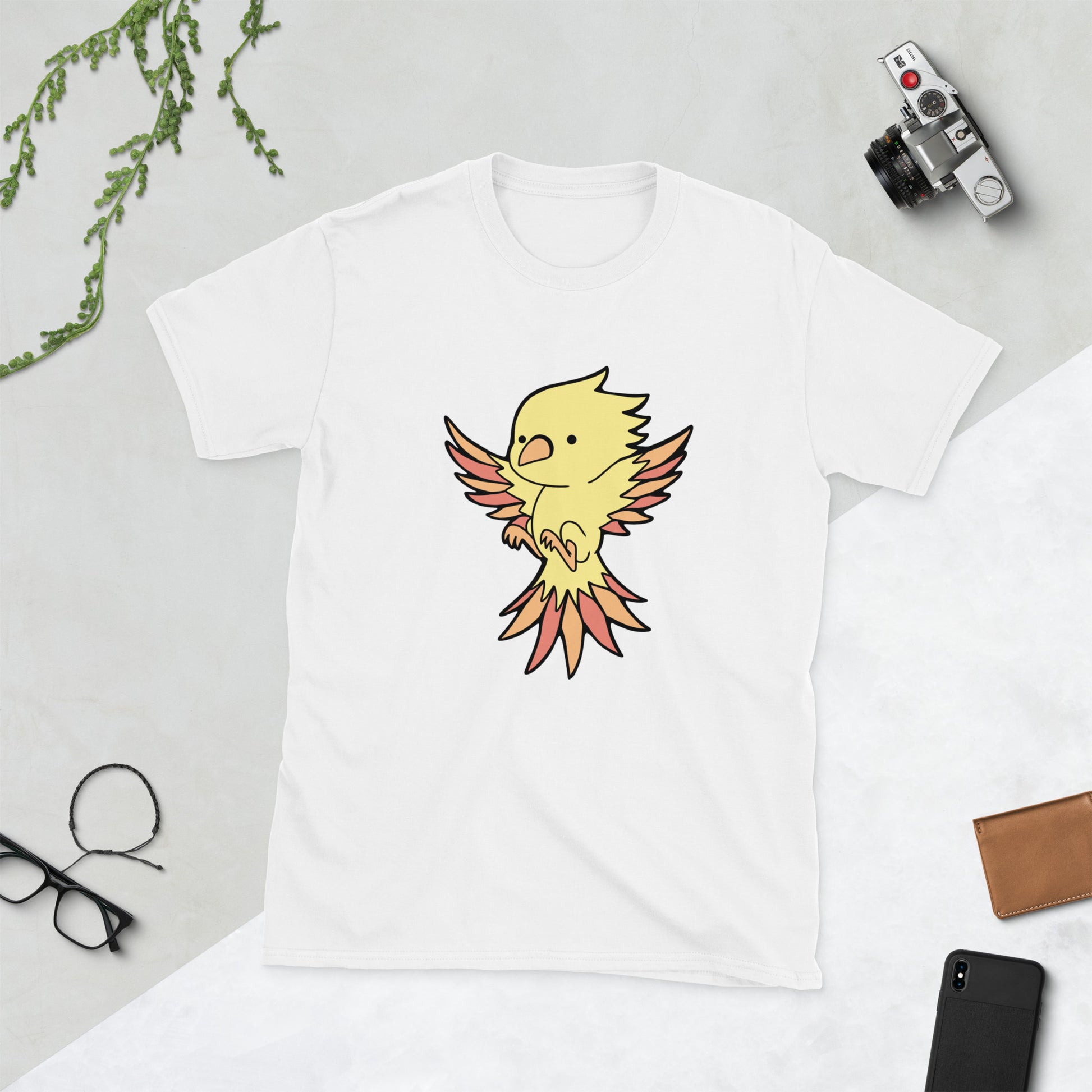 Phoenix Bird Short-Sleeve Unisex T-Shirt  Level 1 Gamers White S 