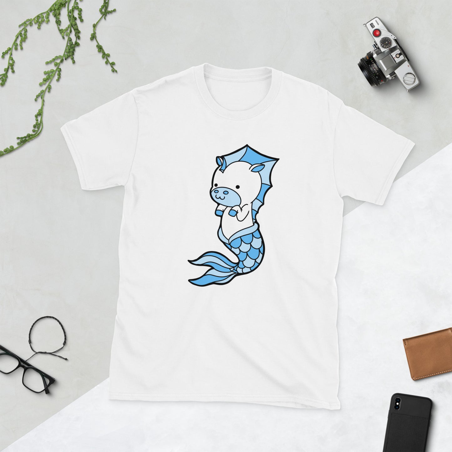 Hippocampus Creature Short-Sleeve Unisex T-Shirt  Level 1 Gamers White S 