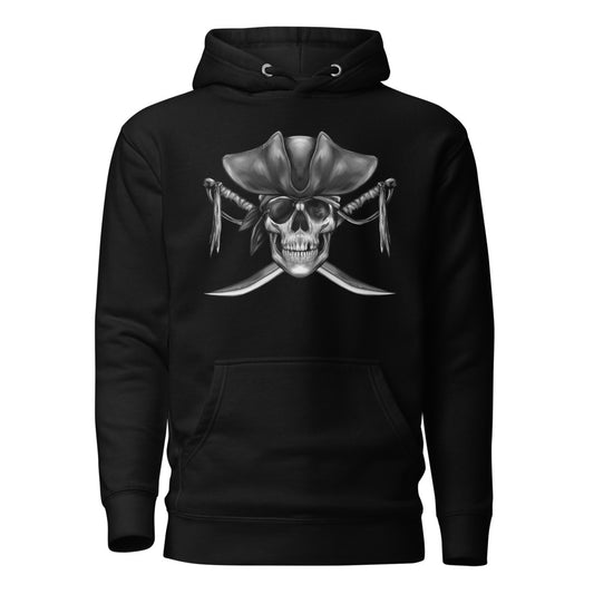 Pirate Jolly Roger Flag Unisex Hoodie  Level 1 Gamers Black S 