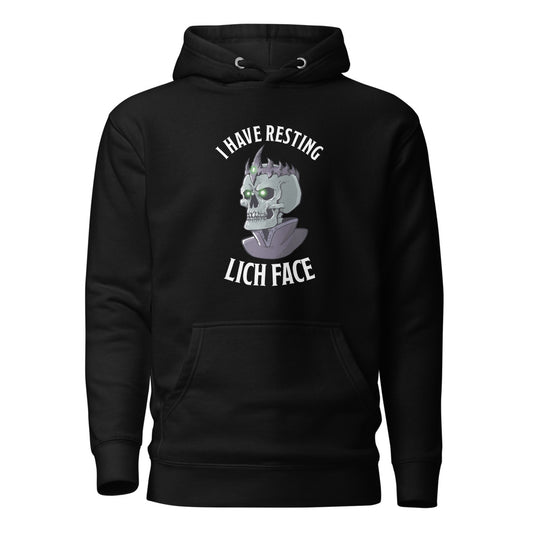 I Have Resting Lich Face Unisex Hoodie  Level 1 Gamers Black S 