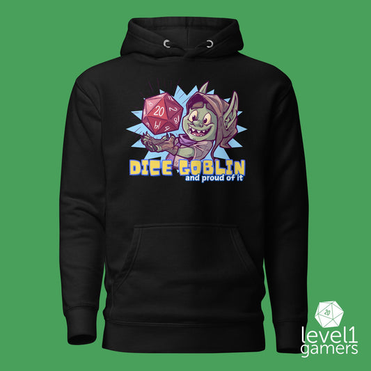 Dice Goblin Unisex Hoodie Level 1 Gamers S