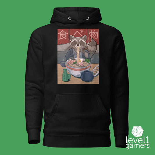 Ramen Raccoon Unisex Hoodie Level 1 Gamers S