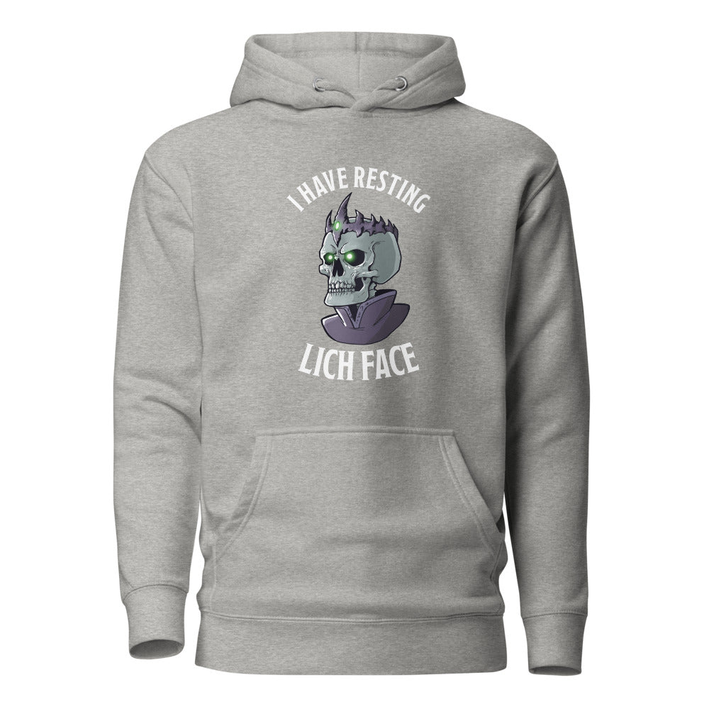 I Have Resting Lich Face Unisex Hoodie  Level 1 Gamers Carbon Grey S 