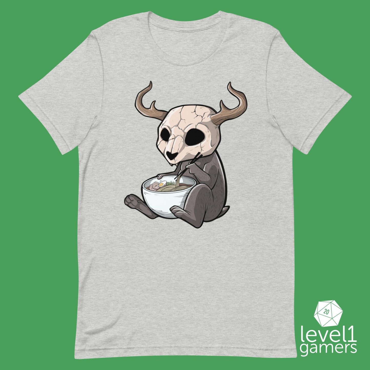 Deer Skull Spirit Unisex t-shirt Level 1 Gamers Athletic Heather XS