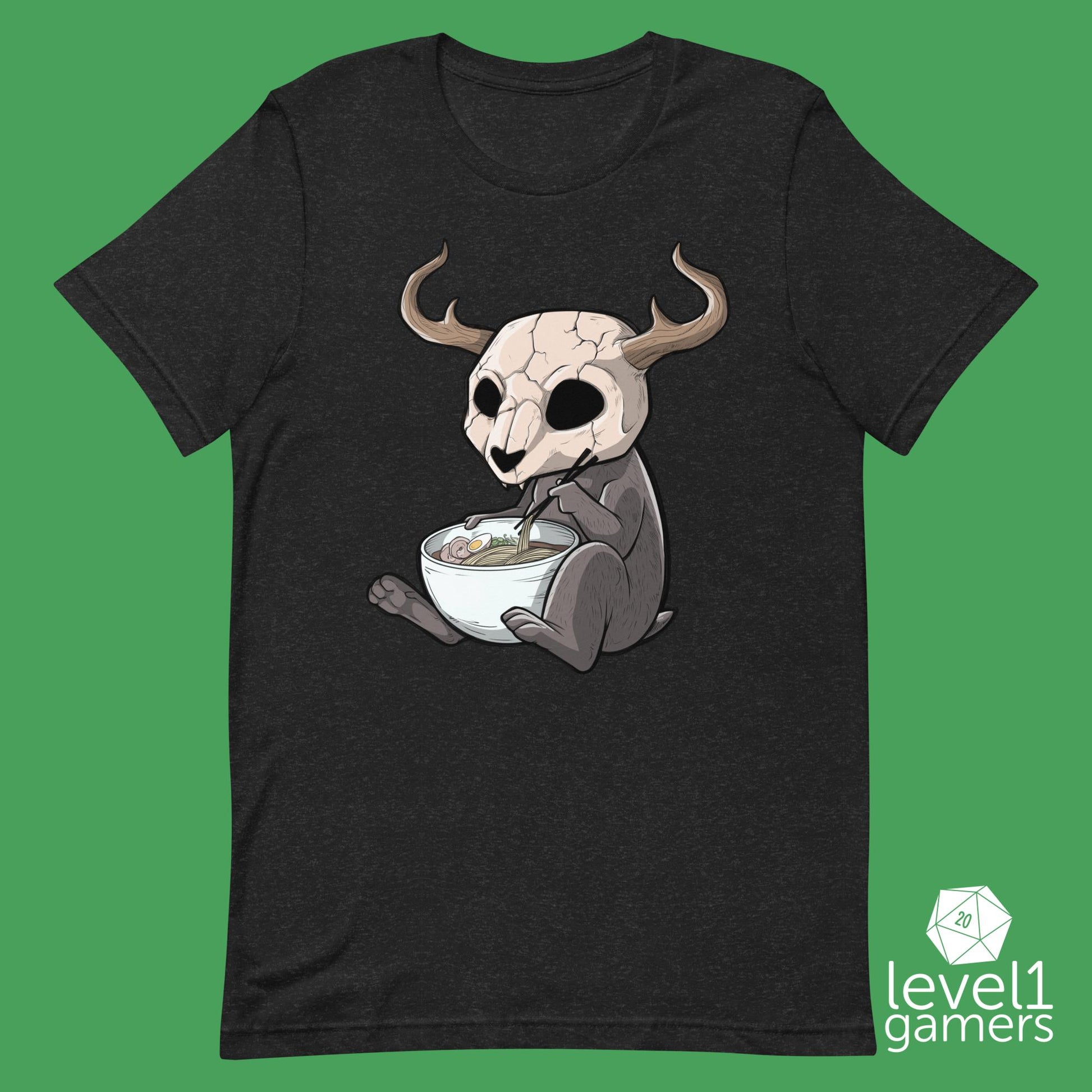 Deer Skull Spirit Unisex t-shirt Level 1 Gamers Black Heather XS