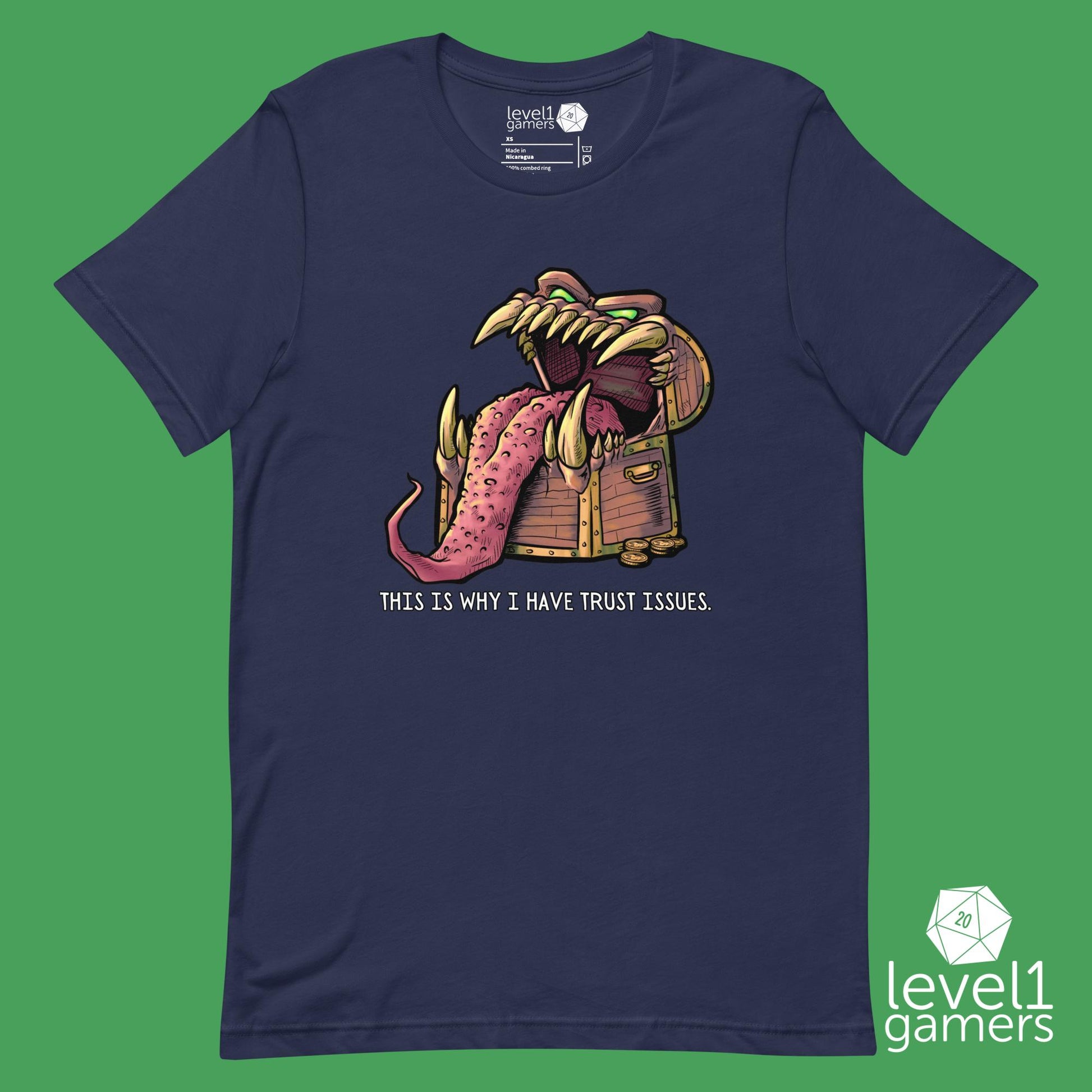 Mimic trust issues Unisex t-shirt Level 1 Gamers Navy XS