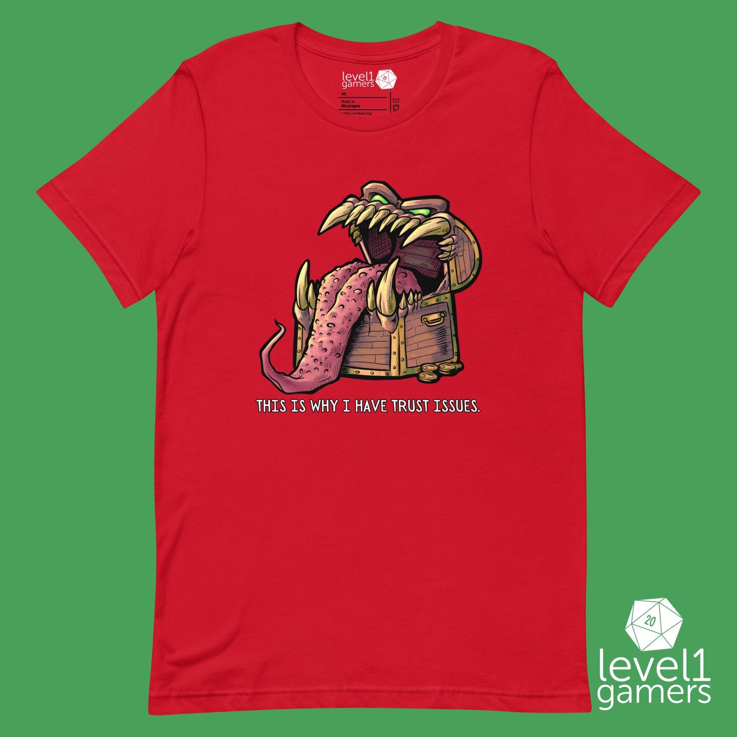 Mimic trust issues Unisex t-shirt Level 1 Gamers Red XS