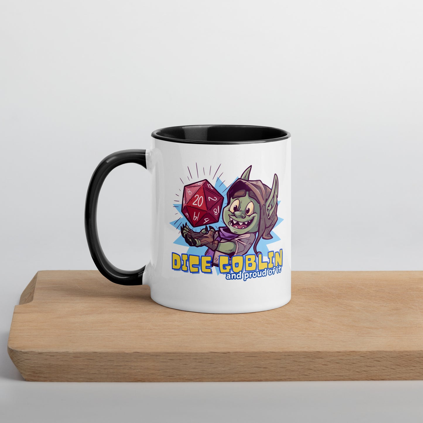 Proud Dice Goblin Mug with Color Inside Level 1 Gamers