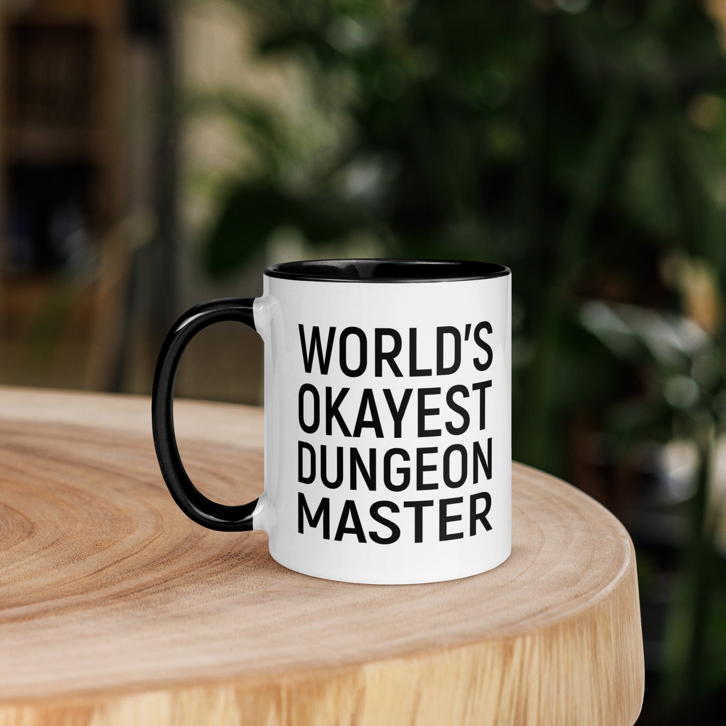 World's Okayest Dungeon Master Mug with Color Inside  Level 1 Gamers Black 11oz 