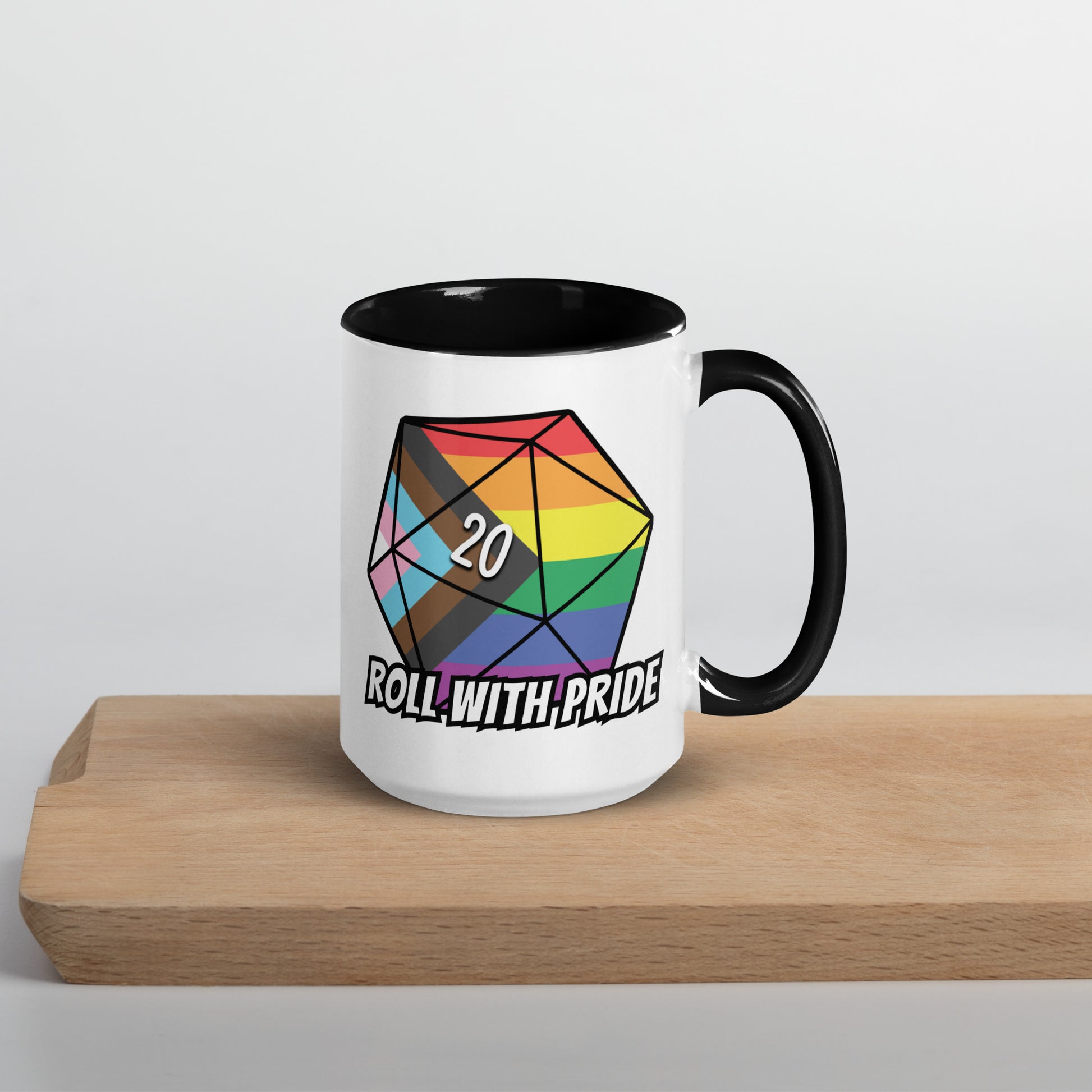 Roll with Pride Mug  Level 1 Gamers Black 15 oz 