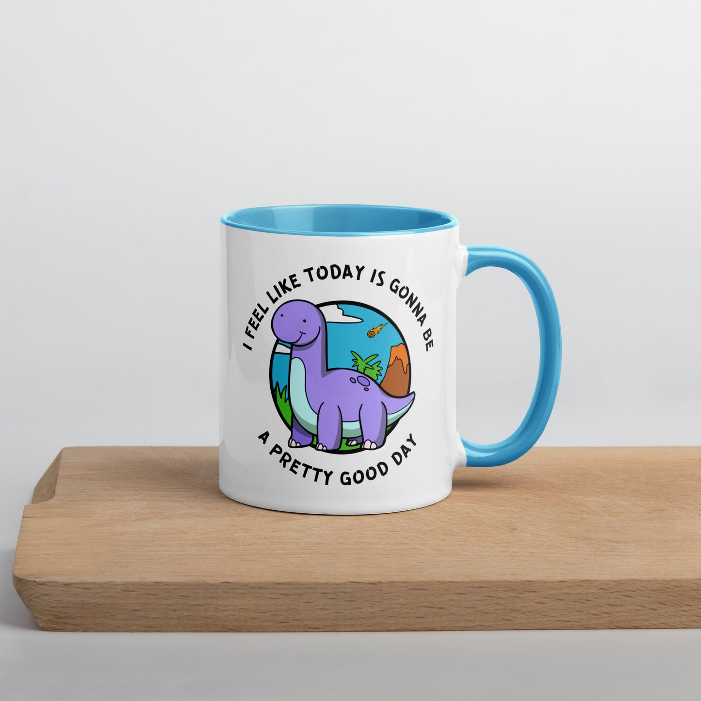 Good Day Dino Mug  Level 1 Gamers Blue 11 oz 